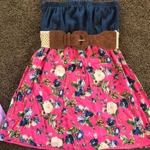 Strapless floral dress
